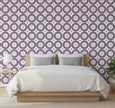 Papel tapiz recámara matrimonial estilo lila 70s - TenVinilo