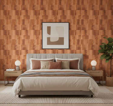 Papel de parede quarto de casal padrões de madeira natural - TenStickers