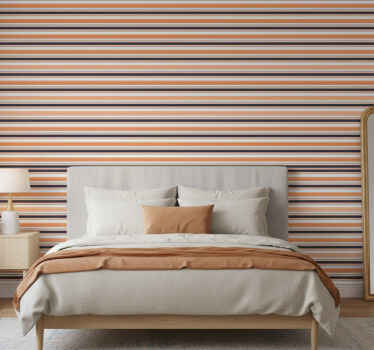 Papel de parede quarto de casal com variação listrada - TenStickers
