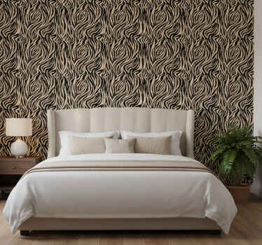 Papel de parede quarto de casal padrão listras zebra - TenStickers