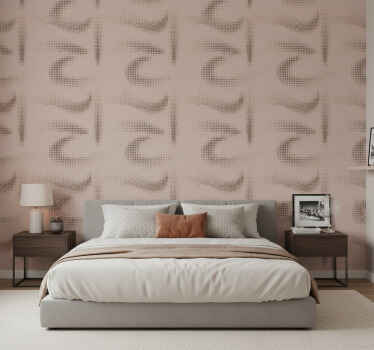 Papel de parede quarto de casal padrão curvo marrom - TenStickers