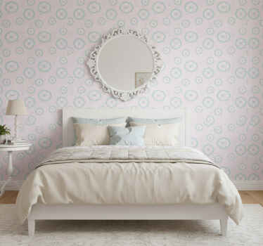 Papel tapiz para recámara patrón rosa shabby chic - TenVinilo