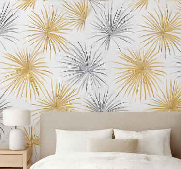 Papel tapiz para pared estilo hoja exótica - TenVinilo