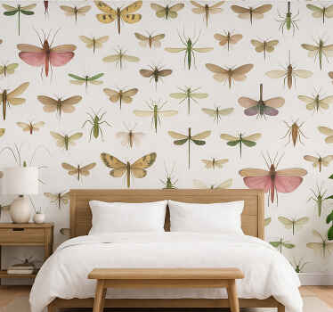 Tapiz para pared patrón de mariposas textil - TenVinilo