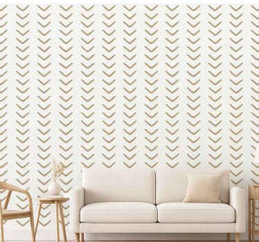 Tapiz para pared diseño de flechas beige repetitivas - TenVinilo