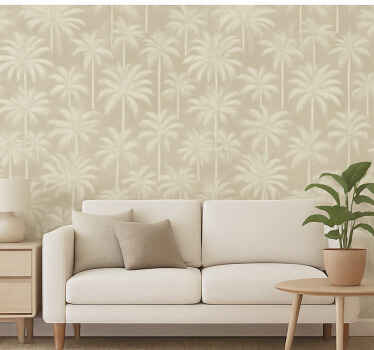 Tapiz para pared hojas de palma beige - TenVinilo
