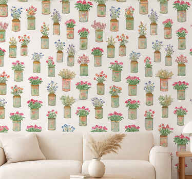 Tapiz para pared bouquet retro textil - TenVinilo