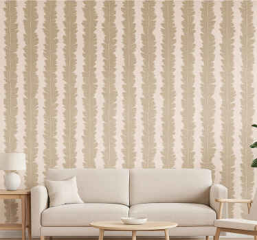 Papel tapiz estilo hojas beige - TenVinilo