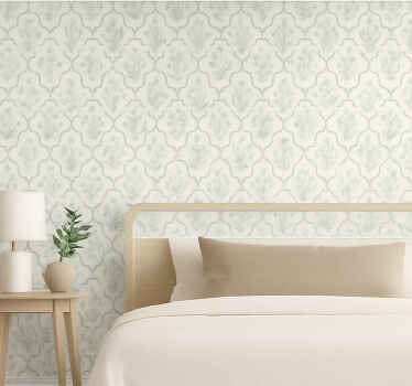 Papel tapiz diseño floral retro repetitivo - TenVinilo