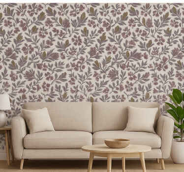 Papeles mural patrón textil floral repetitivo - TenVinilo