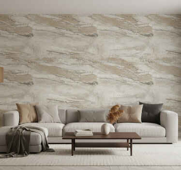 Beżowa tapeta zimna gładka tekstura - TenStickers