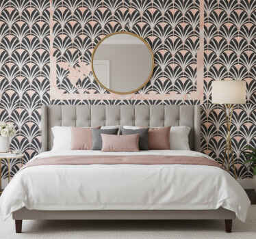Wall paper in bedroom art deco marble effect design - TenStickers