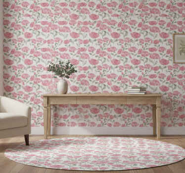 Bedroom wallpaper with natural vintage rose design - TenStickers