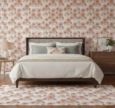 Bedroom wallpaper roses pattern english design - TenStickers