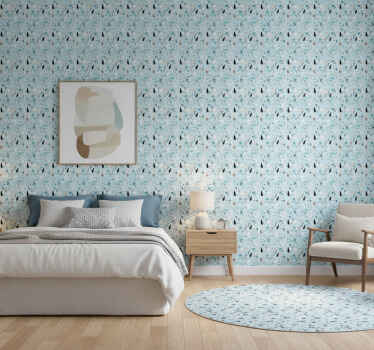 Bedroom wallpaper in terrazzo style design - TenStickers