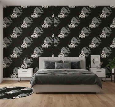 Bedroom wallpaper typical stormtrooper pattern - TenStickers