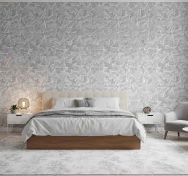 Bedroom wallpaper in gray 80s fine graphics - TenStickers