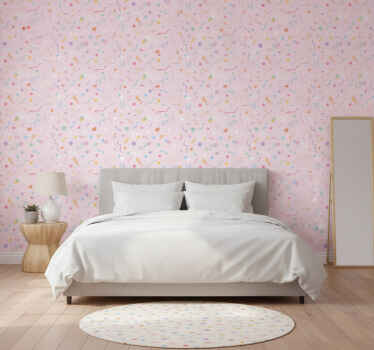 Papel de parede para quarto com confete pastel fofo - TenStickers