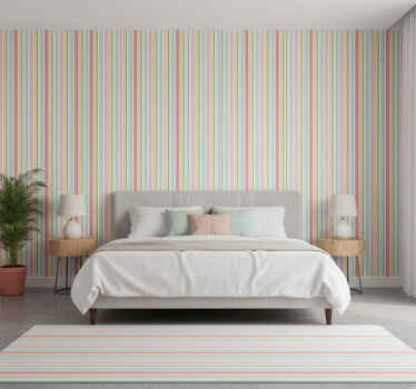 Papel de parede para quarto listrado pastel horizontal - TenStickers