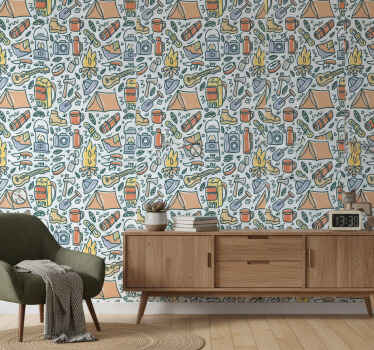 Papel de parede para quarto montanhas e acampamento - TenStickers