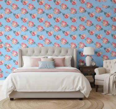 Papel de parede para quarto estilo shabby chic com bolinhas - TenStickers