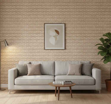 Tapeten schlafzimmer mit holzoptik dreiecksgeometrie - TenStickers