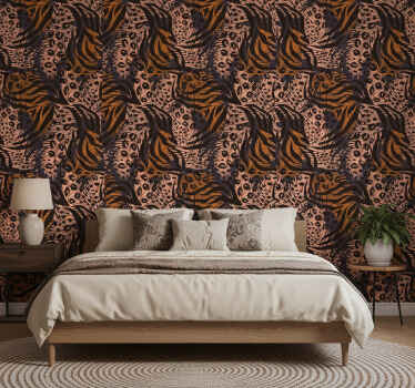 Bedroom wallpaper in vibrant abstract african style - TenStickers