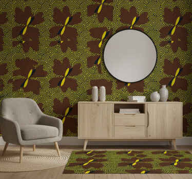 Papel de parede para quarto estilo africano marrom e amarelo - TenStickers
