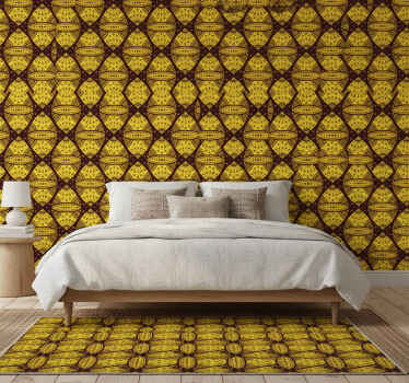 Bedroom wallpaper african style abstract art yellow - TenStickers