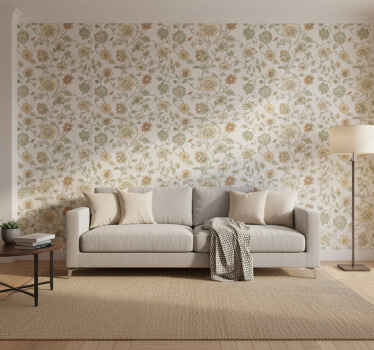 Rustiek behang decente lichte bloem (b07zhc7xd6) - TenStickers