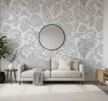 벽지 현대 식물성 흑백(b09ky95cjn) - TenStickers