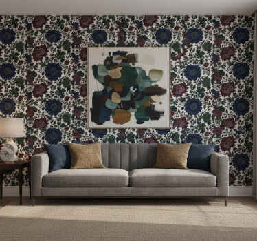 Papel de parede flores escuro e melancólico - TenStickers