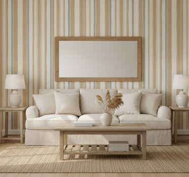 Papel mural rayas verticales beige granja - TenVinilo