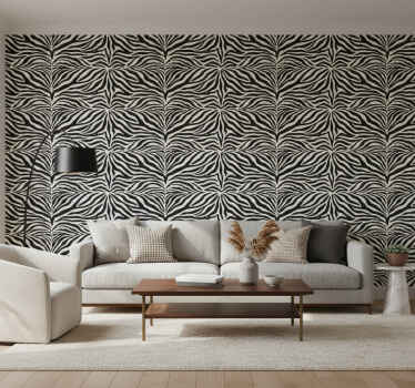 지브라 벽지 리얼리틱 지브라 패턴 - TenStickers