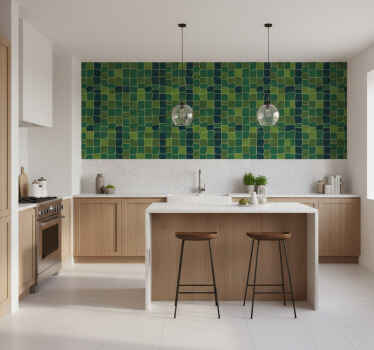 Papel mural cocina patrón cocodrilo verde - TenVinilo