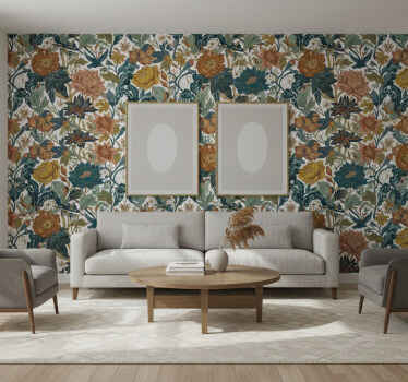 Flower wallpaper travel-inspired living walls - TenStickers