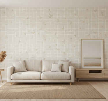 베이지 벽지 크림 색상 린넨 광택 (b0ch133h1z) - TenStickers