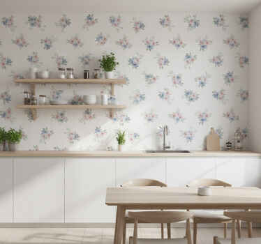 Flower wallpaper small watercolor flowers - TenStickers