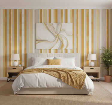 Papel de parede vertical listras amarelas finas - TenStickers
