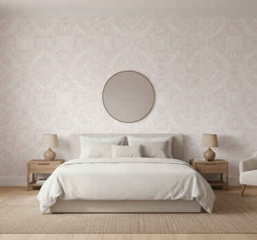 Art wallpaper mediterranean pattern light pink - TenStickers