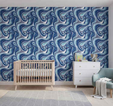 Behang modern donker abstracte zwirls patroon - TenStickers