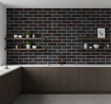 Brick wallpaper dark brick wall design - TenStickers