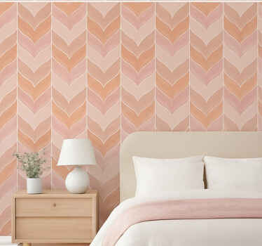 Dusky pink herringbone pattern tapéta modern - TenStickers