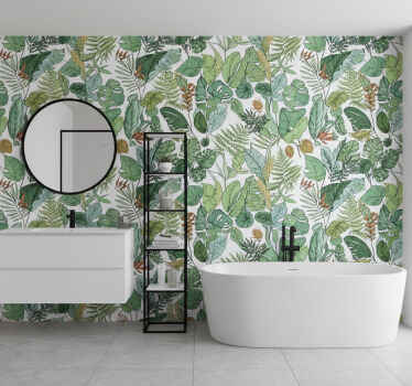 Leaf wallpaper jungle assorted foliage - TenStickers