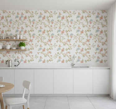 Bloemen behang bloeiende takken stijl - TenStickers