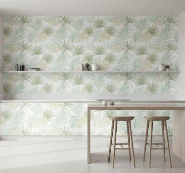 Papier peint feuilles feuilles de palmier tropical léger - TenStickers