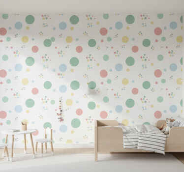 Papel pintado lunares pequeños dulces puntos - TenVinilo
