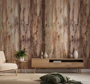 Papier peint rustique texture écorce d'arbre marron - TenStickers