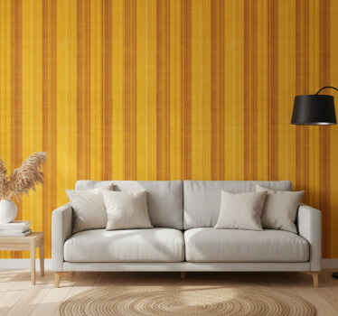 Papel tapiz amarillo tonos de girasol a rayas - TenVinilo