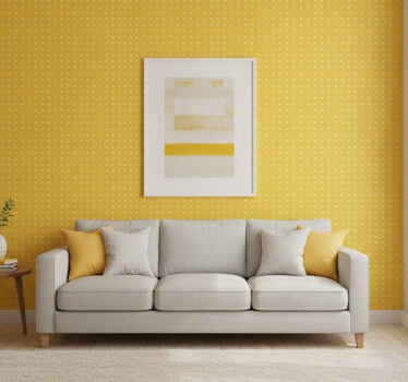 Papel tapiz amarillo patrón de círculos - TenVinilo